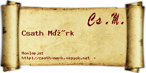 Csath Márk névjegykártya